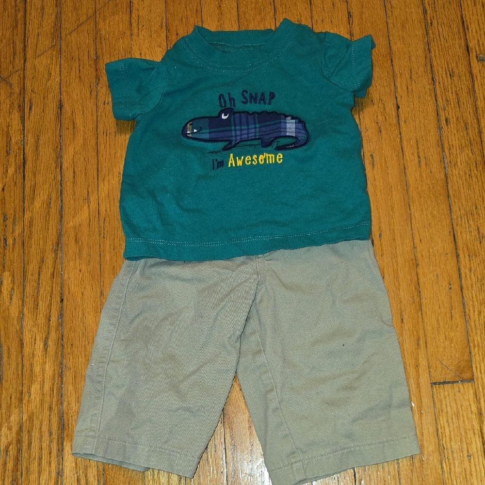 Carter's Teal and Tan Kids Matching Set